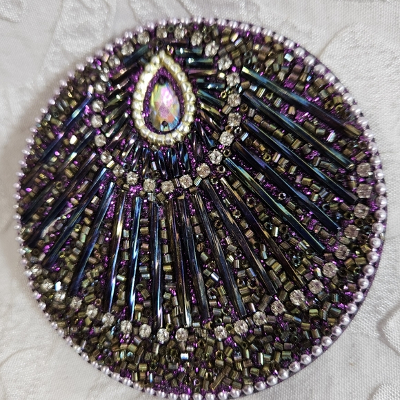 Beaded Multicolored Pocket Mirror - Picture 3 of 10